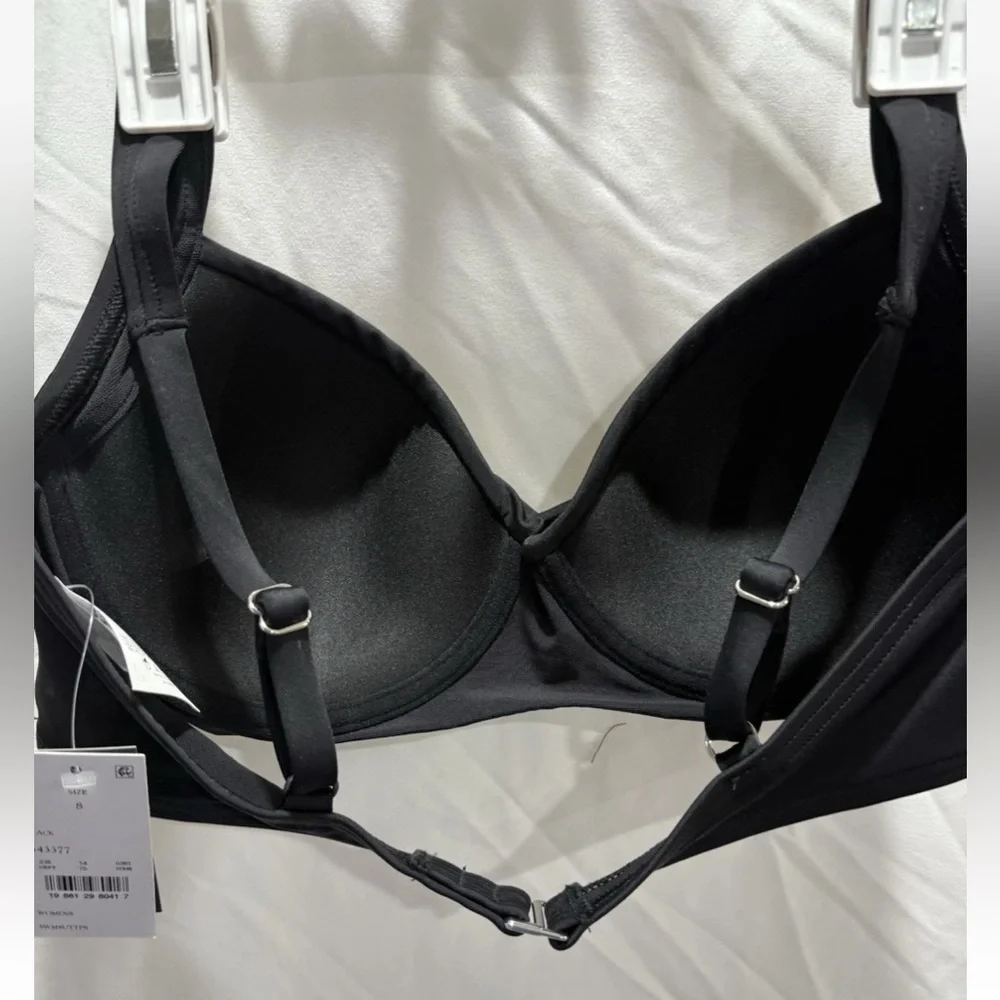 Lands’ End Black Bikini Swim Top Size 8 – UPF 50+ Sun Protection
